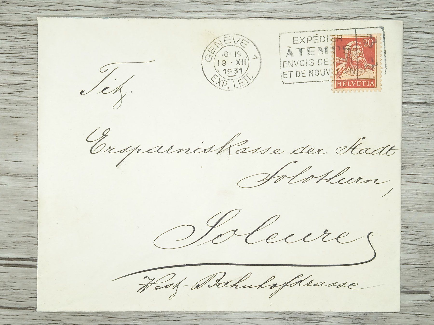Tutti i francobolli: TR13 Enveloppe + Timbre Suisse 1931 – Usato da Cousset venduto da Patrick_Collections