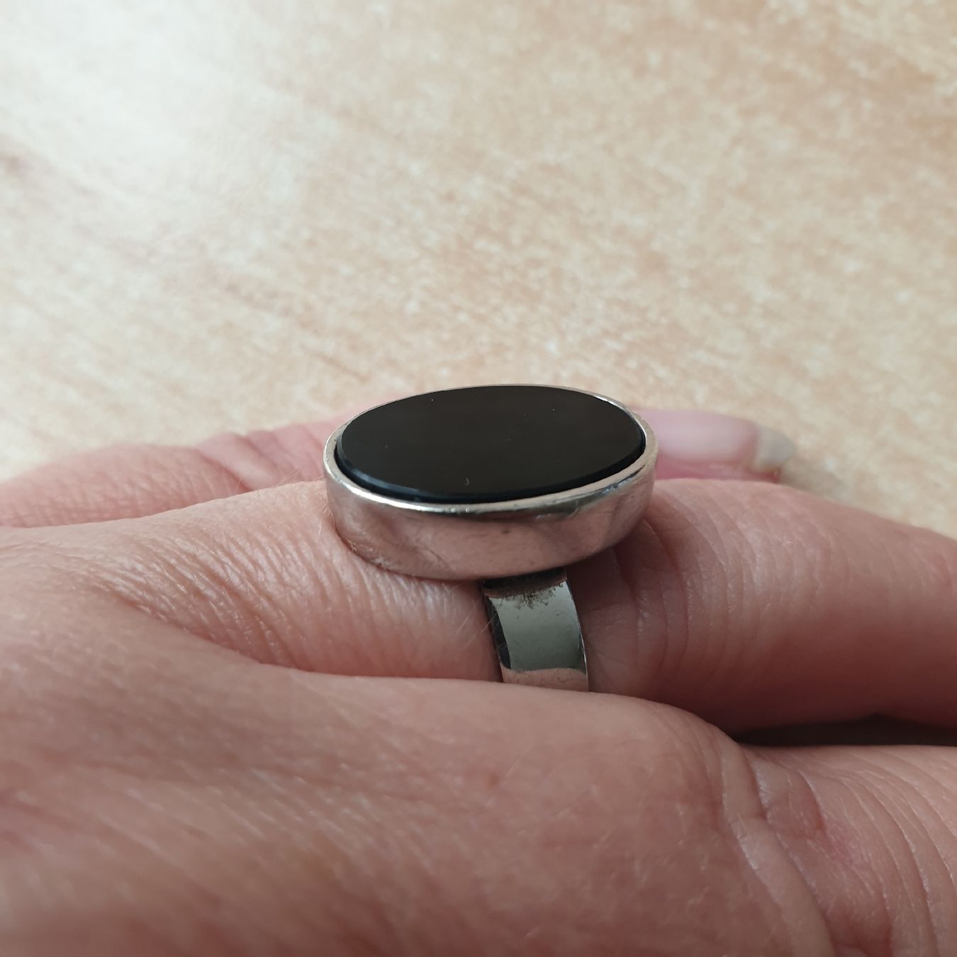 Bagues: 800er Silber Ring mit Onyx gr.17/57 – D'occasion à Winterthur par katzen07 6
