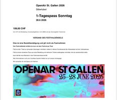 2x 1-Tagespass Openair St.Gallen (Sonntag)