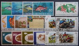 St Christopher and Nevis-Anguilla British Lot mit alten Wert