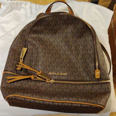 Michael Kors Rucksack Damenrucksack Braun Gold Log