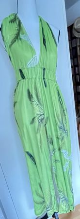Sommerhosenkleid grün Palmen Print Gr. S luftig Strand