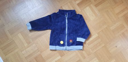 Jacke blau mit grauen Bündchen, Gr. 74