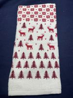 Festive Christmas Towel, Reindeer and Trees Design New