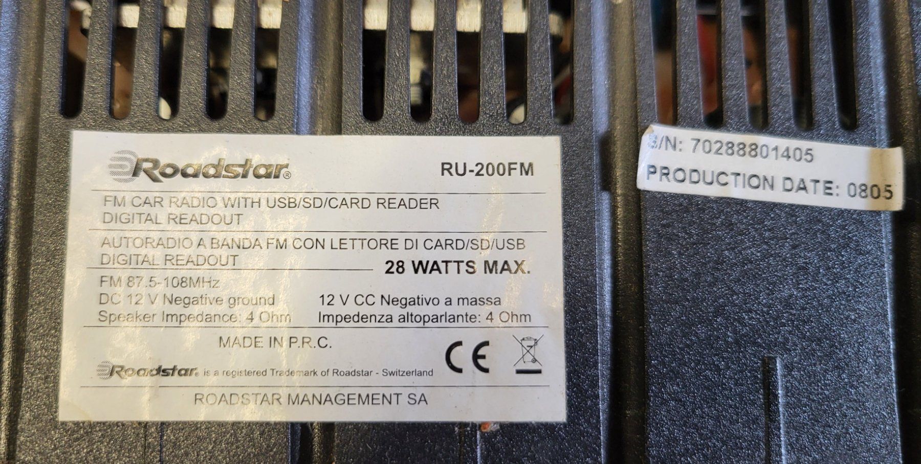 Roadstar Radios: Autoradio Roadstar RU-200FM – Gebraucht aus Villa Bedretto von Custa 2