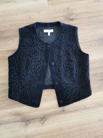 Il Lagarto Samtweste Gr. 34 schwarz Stickerei