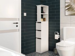 Badezimmerschrank MIWA - 136x33x20cm - WEISS
