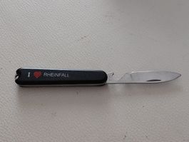 Taschenmesser Rheinfall schwarz rostfrei gebrauchter Zustand