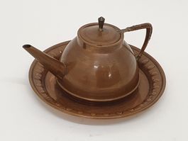 VINTAGE Kupfer Teekanne mit Teller - Schnäppchen!