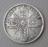 ONE FLORIN GEORGE V 1919 VEREINIGTES KÖNIGREICH