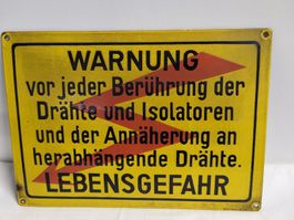 Warnschild SBB Zug Lebensgefahr Elektrik Emaliert Schild