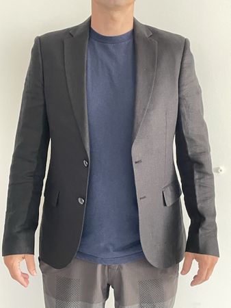 Sakko Zara Man schwarz, Leinen, Grösse 46 