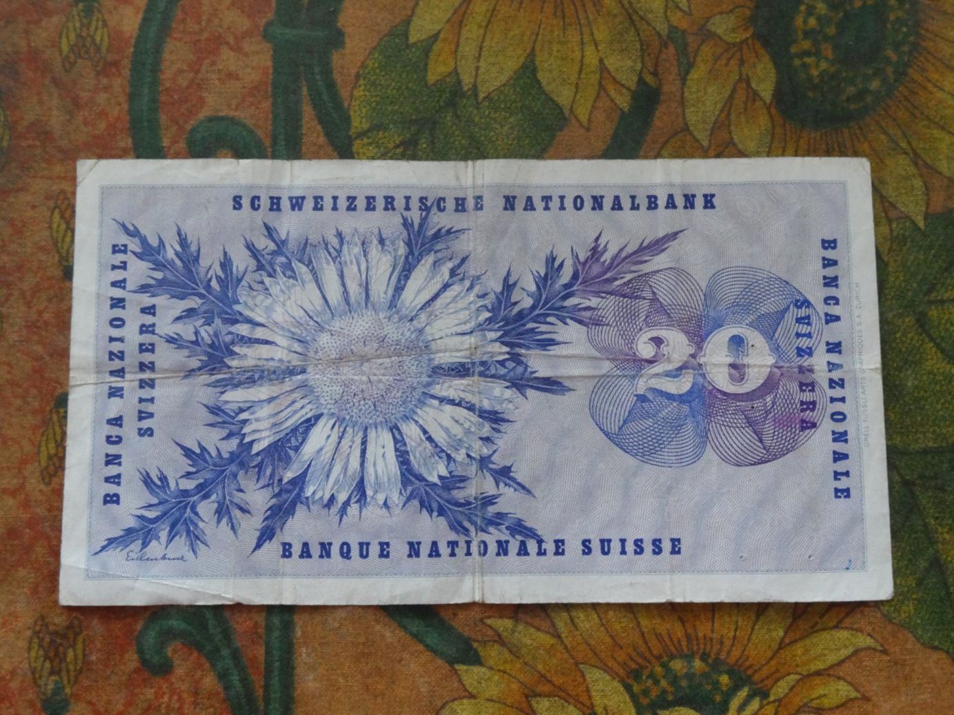 Banknoten: SUISSE  20  Francs  1973  (0077)  Billet – Gebraucht aus Romanel-sur-Lausanne von Swift13 1