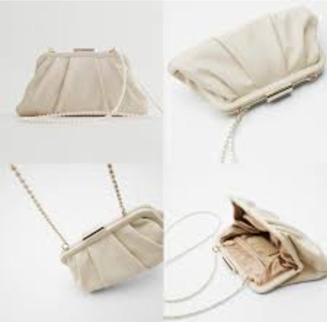 Zara Borse da donna: Zara Elegante Abendtasche mit Perlenkette Lederoptik – Usato da Erlinsbach SO venduto da ULIKH 1