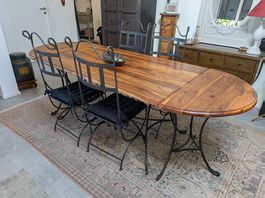 Grande table en palissandre avec rallonge
