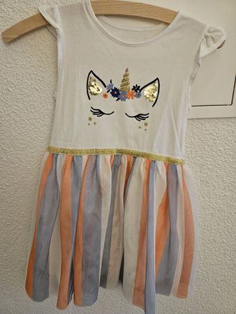 Sommerliches Einhorn Kleid mit Tüll, Grösse 116, Top