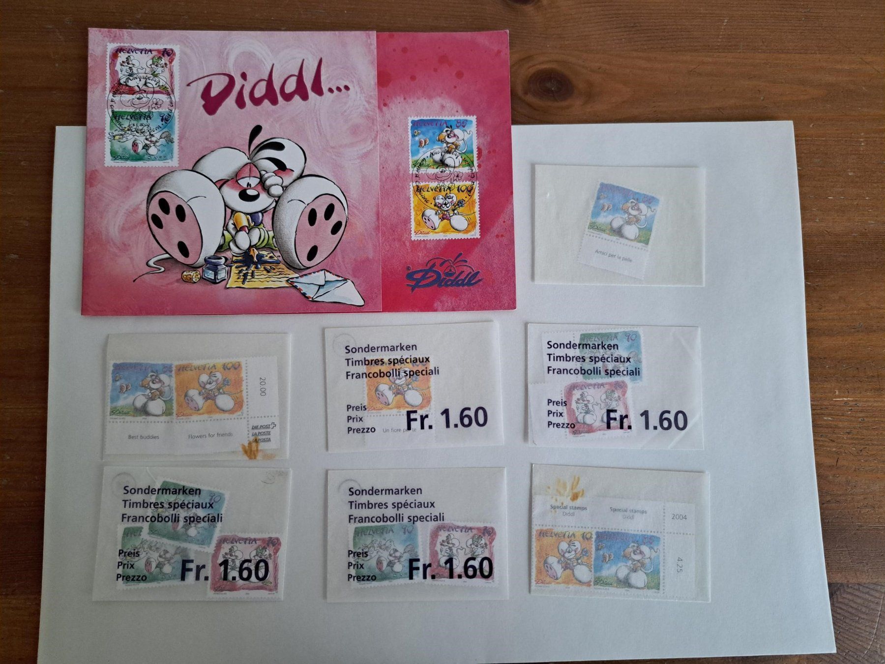 Tutti i francobolli: Original Diddl Briefmarken, Sondermarken der Schweizer Post – Usato da Basel venduto da Patiscat