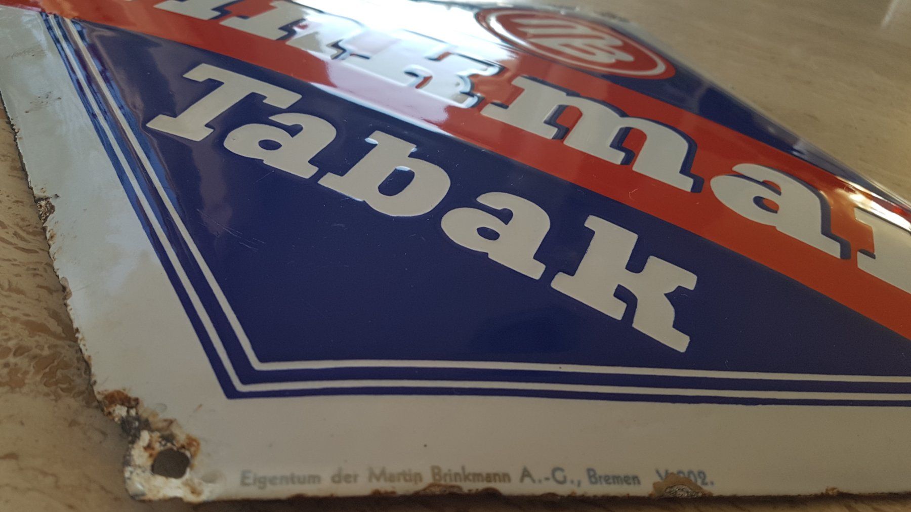 Insegne: Emailschild " BRINKMANN TABAK " sehr alt – Usato da Wagen venduto da email-ernst 4