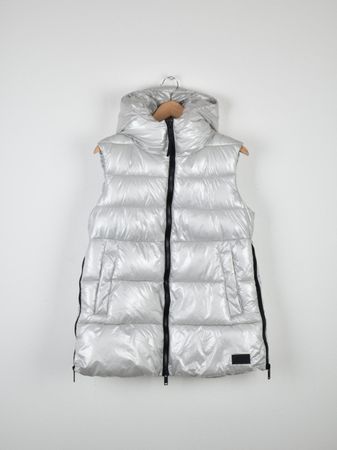 CMP Puffergilet Gr.36, grau Lackoptik
