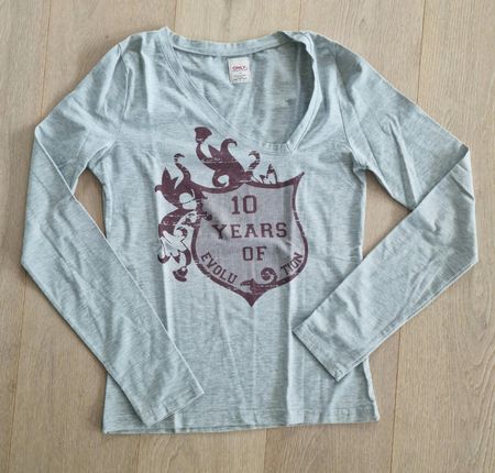 Longsleeve, Langarmshirt Only hellgrau Gr. M (Damen)