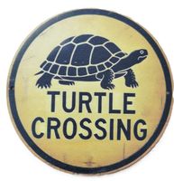 TURTLE CROSSING  Schildkröte - Holzschild  (neu/OVP)