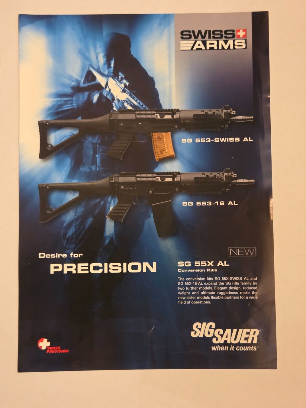 Schweizer Armee Armi bianche: Flyer original Sig, SG  553 Commando Swiss arms – Usato da Choëx venduto da Solmo51