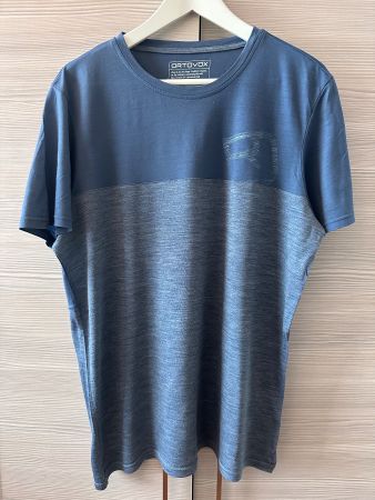 Ortovox Merino T-Shirt - blau /meliert - Gr. L - wie neu