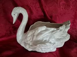 Porzellan Schwan Topfschale Blumen Vintage made in Italy