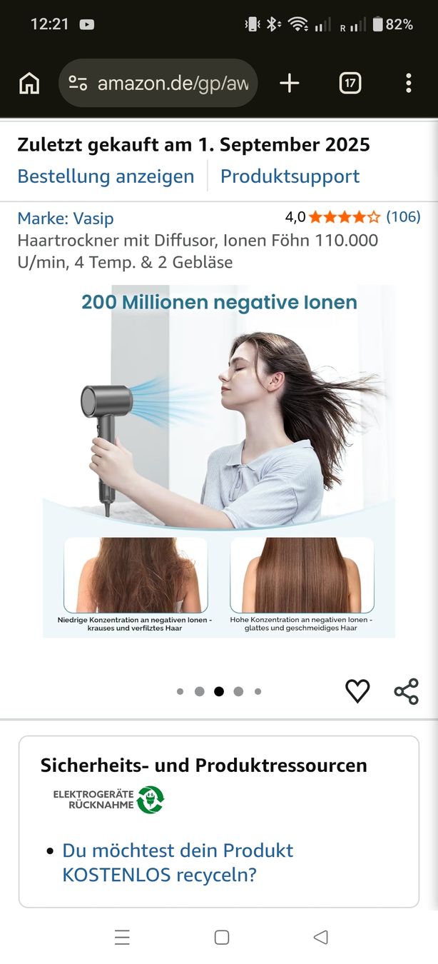 Föhn: Haartrockner Vasip mit Diffusor  – Gebraucht aus Aadorf von NadjaNightmare 4