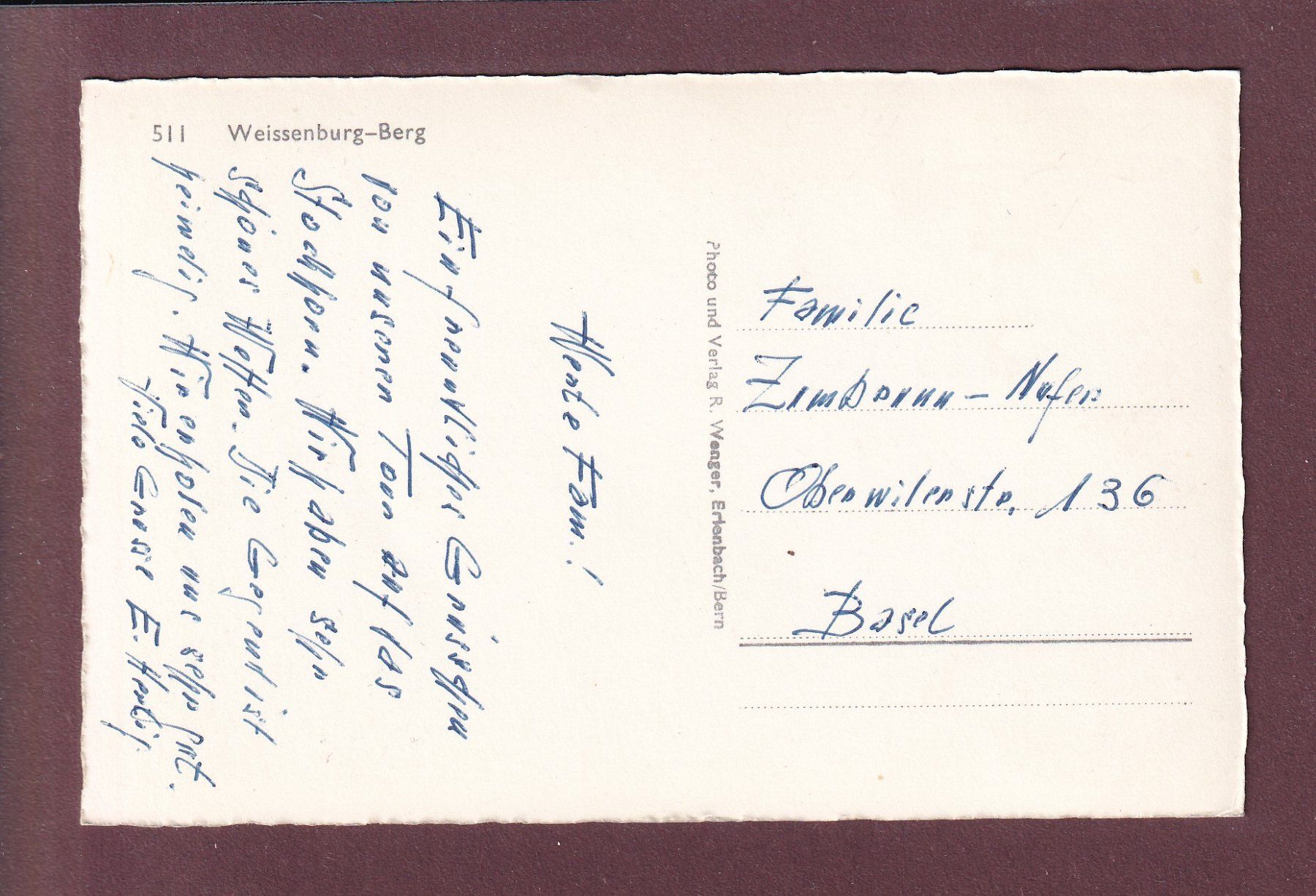 Cartes postales: WEISSENBURG-BERG – D'occasion à Pully par nicecards 1
