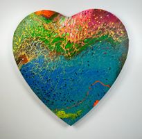 Acryl-Flüssigmalerei, Herzform