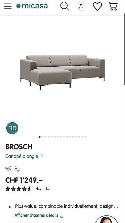 Micasa Sofas: Verkaufe Ecksofa – D'occasion à Boll par simoo94 2