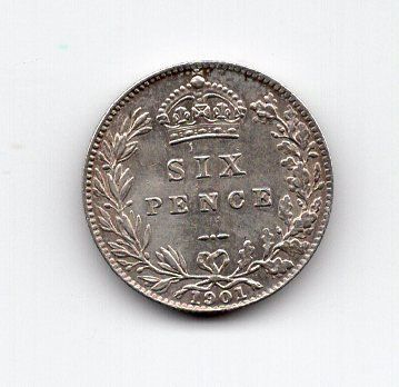 Tutti le monete: (1402) England, 6 Pence, 1901, stgl – Usato da Rüthi (Rheintal) venduto da erdnuessli1