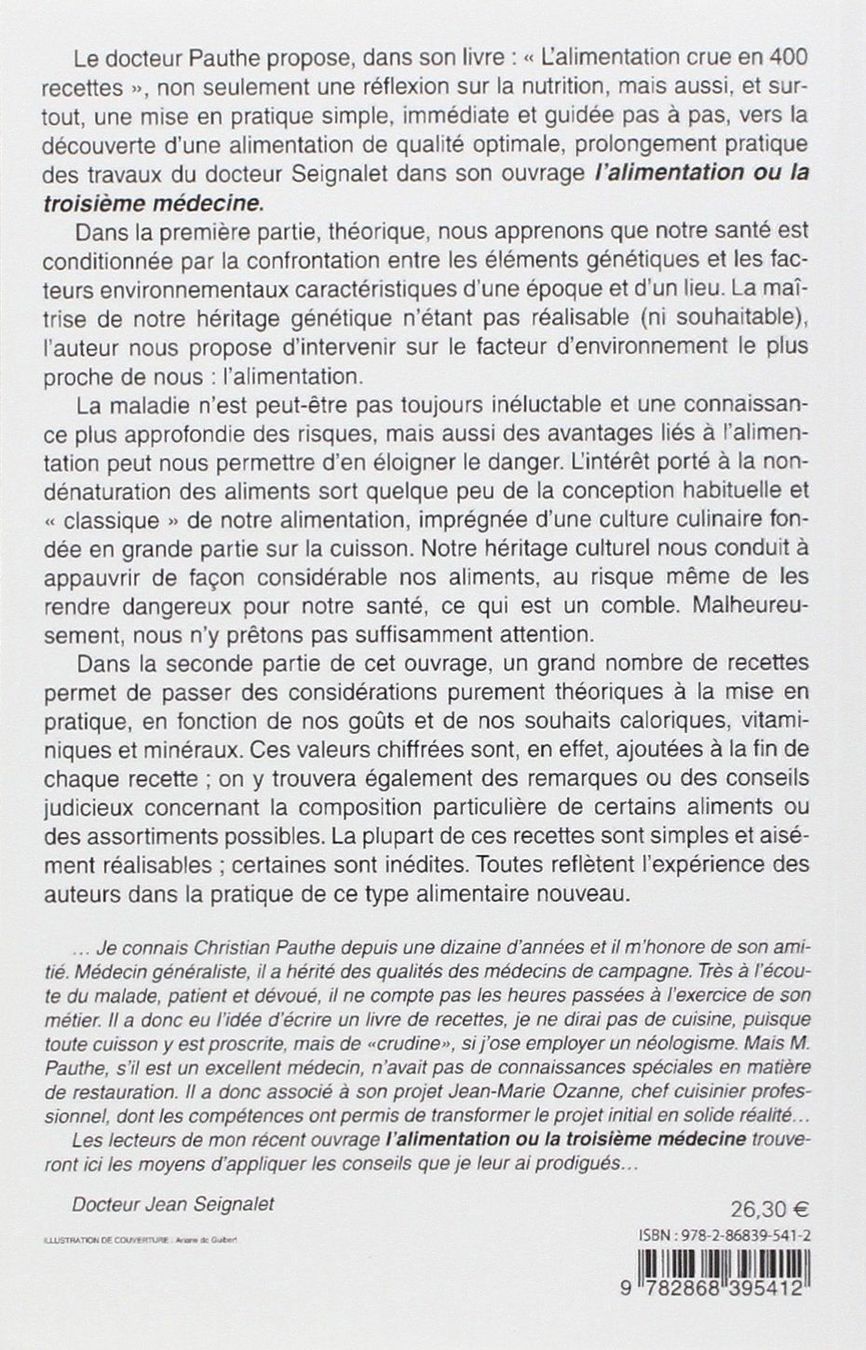 Libri: L'alimentation crue - 400 recettes – Usato da Neuchâtel venduto da Dualseele 1