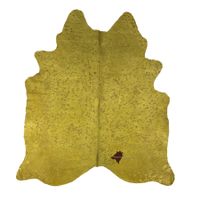 Kuhfell Teppich Yellow metalic