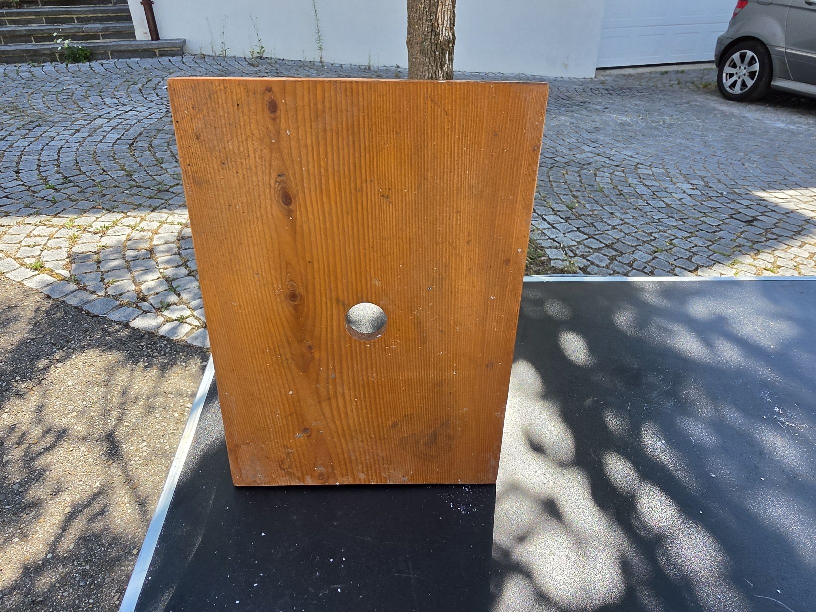 Tabourets: Holz schämeli quadratisch mit Loch gebraucht – D'occasion à Mettlen par elios0888 7
