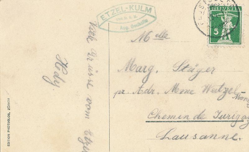 Cartoline postali: Etzel Kulm + 1910 – Usato da Emmenbrücke venduto da teestube 1