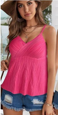 Pinkes Sommer Top mit Brust Pads Gr. S - 225218
