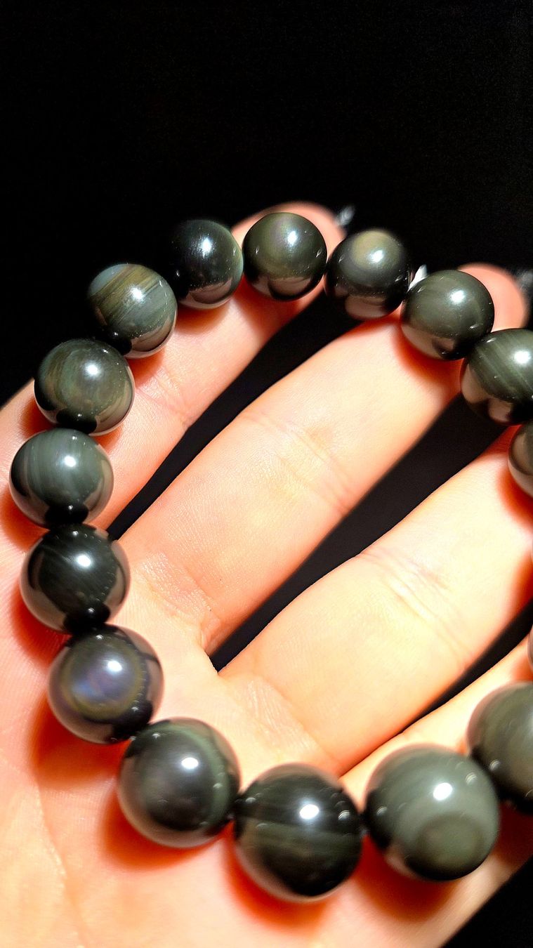 Minerali & Pietre curative: Regenbogen Obsidian Armband A 12mm – Nuovo e nell'imballaggio originale da Matzingen venduto da Shay_Crystalz 1