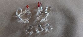 Swarovski Kristall Familie Hahn, Henne & Küken,