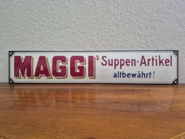 Emailschild Maggi's Suppen Maggi Logo Emaille Schild Reklame