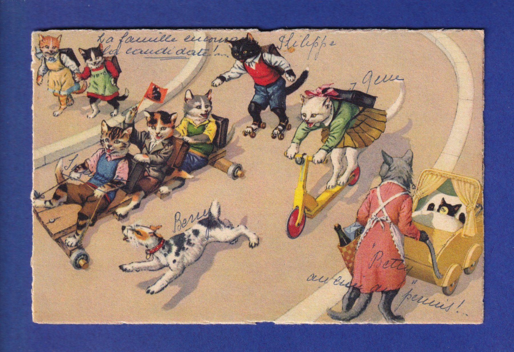 Cartes postales: CHAT - Chats humanisés – D'occasion à Pully par nicecards-shop