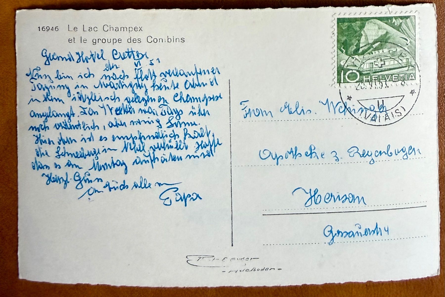 Cartoline postali: Lac Champex 1951 – Usato da Lutry venduto da Ediego 1
