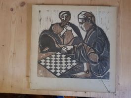 Martin Thönen Holzschnitt Bild Gemälde