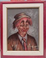 Dipinto olio su tela - clown nostalgico