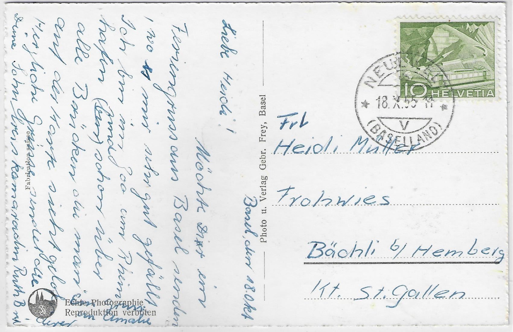 Cartoline postali: Basel - Die drei Rheinbrücken und – Antico da Ettingen venduto da Kartenplanet 1