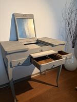 Schminktisch Vintage mit Spiegel und Schubladen grau