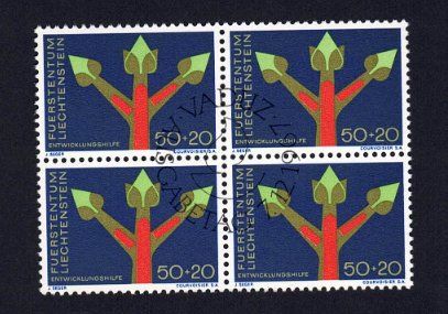 Tutti i francobolli: LIECHTENSTEIN  4er Blocks 1967 – Nuovo (secondo la descrizione) da Pfäffikon ZH venduto da Romulus 4