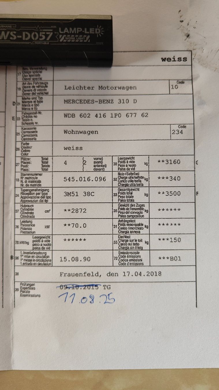Hymer Veicoli da campeggio: Hymer Mercedes 310d – Difettoso da arni ag venduto da violetta01 5