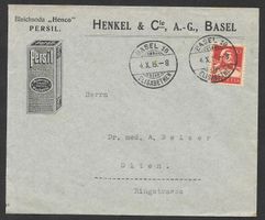 Basel illustrierter Brief Henkel & Cie. AG 4.10.1915